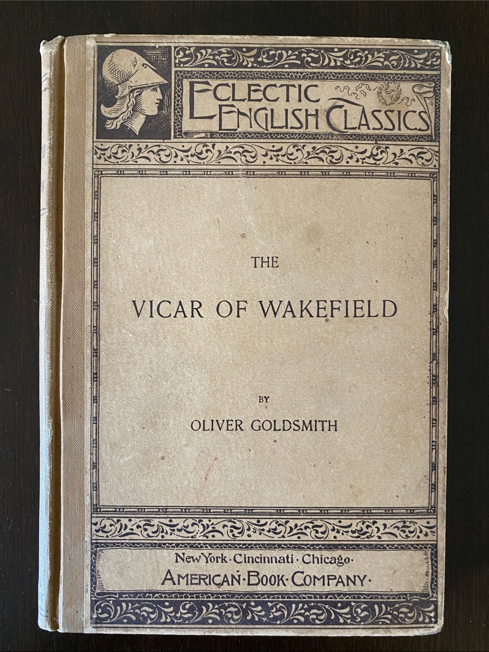 1895 Antique 'The Vicar of Wakefield' by Oliver Goldsmith Hardcover Book